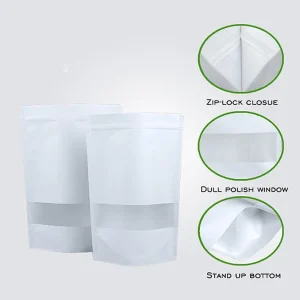 Alternative view of White Kraft Paper Standup Pouch