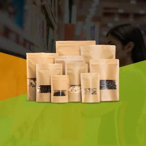 Brown Kraft Paper Standup Resealable Pouch