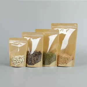 Alternative view of Front Clear and Back Kraft Paper Standup Pouch
