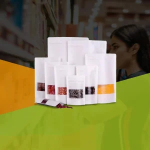 White Kraft Paper Standup Pouch