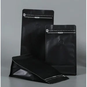 Alternative view of 3D Plain Black Flat Bottom Coffee Pouch With Valve
